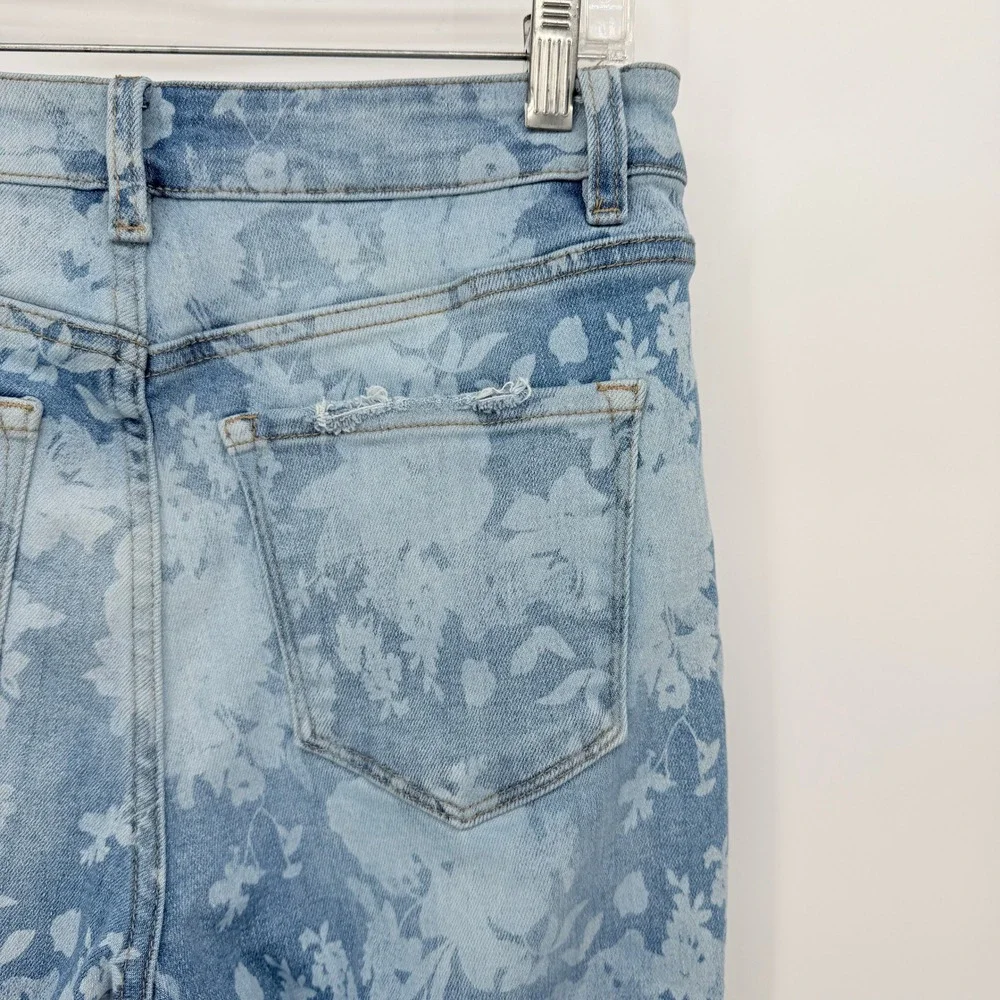 Altar'd State Flare Denim‎ Jeans Floral Printed Distressed Boho Hippie Size 29